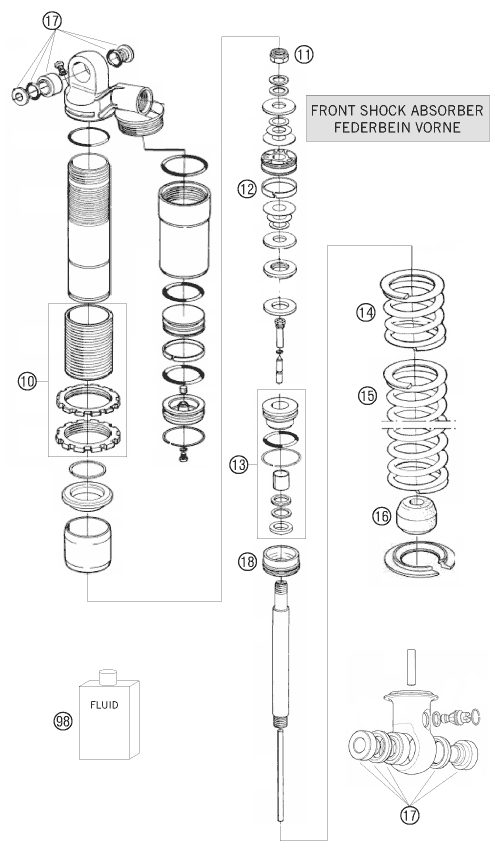 Náhled schématu SHOCK ABSORBER DISASSEMBLED