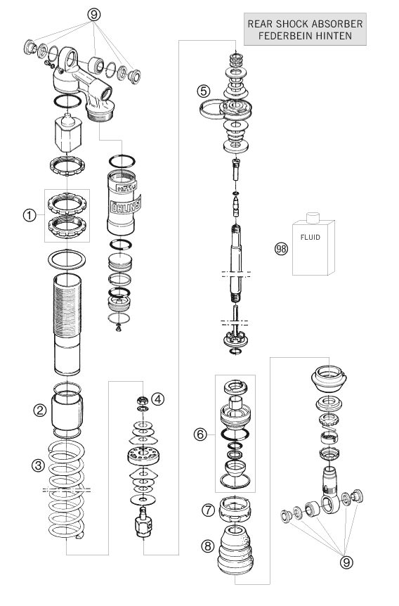 Náhled schématu SHOCK ABSORBER DISASSEMBLED