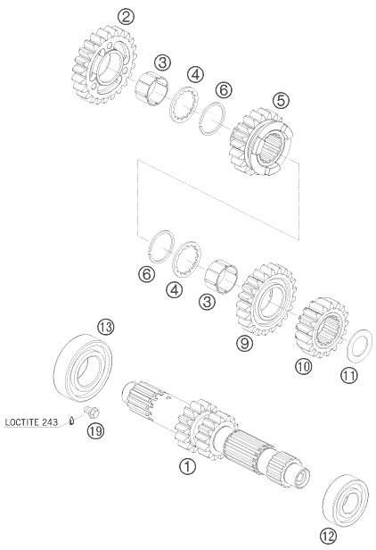 Náhled schématu TRANSMISSION I - MAIN SHAFT
