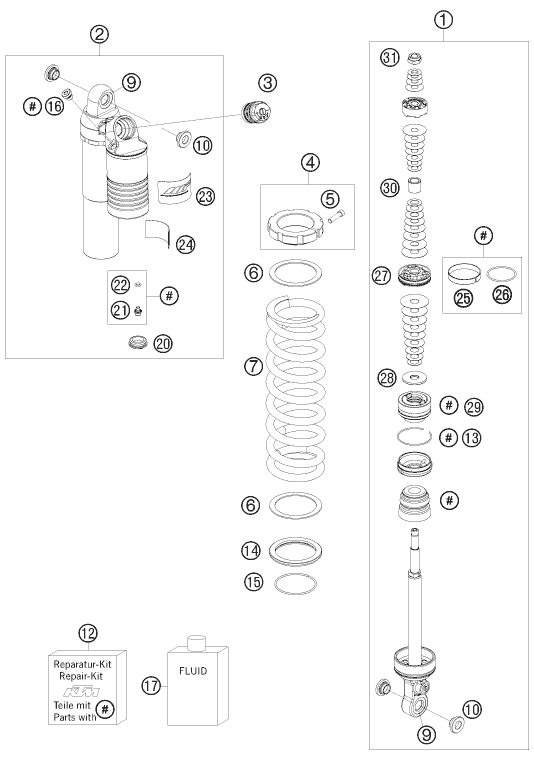 Náhled schématu SHOCK ABSORBER DISASSEMBLED