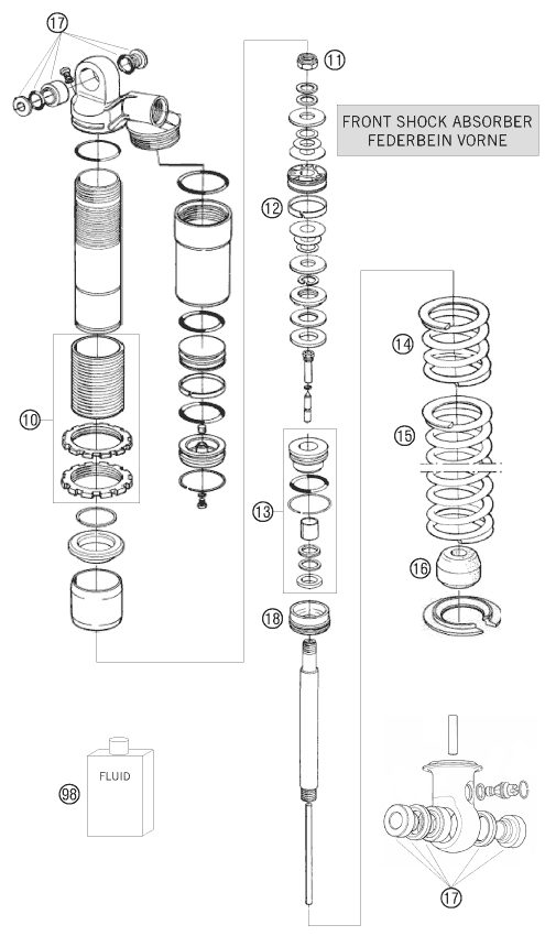 Náhled schématu SHOCK ABSORBER DISASSEMBLED