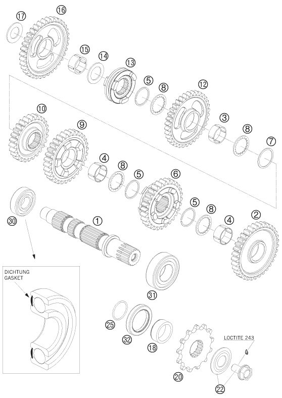 Náhled schématu TRANSMISSION II - COUNTERSHAFT