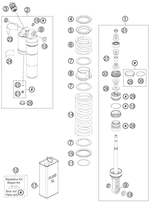 Náhled schématu SHOCK ABSORBER DISASSEMBLED