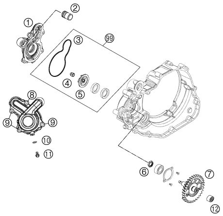 Náhled schématu WATER PUMP