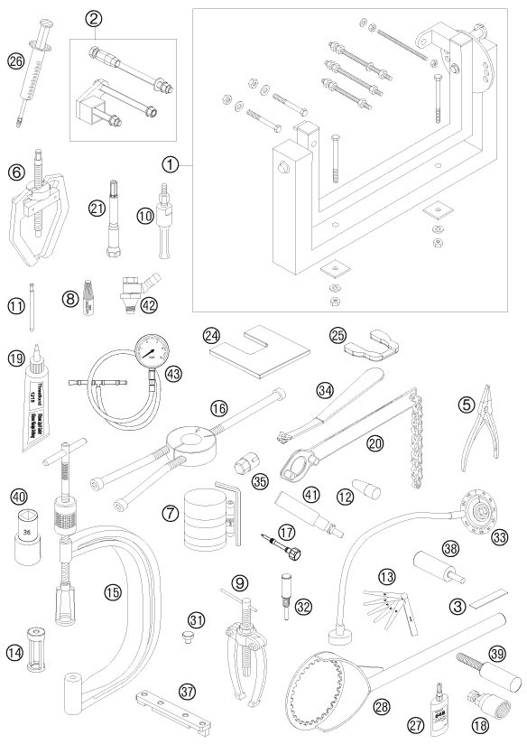 Náhled schématu Special tools (engine)