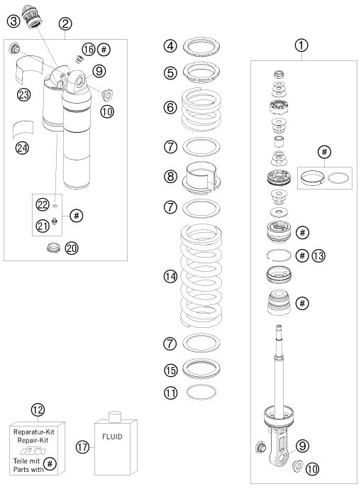 Náhled schématu SHOCK ABSORBER DISASSEMBLED