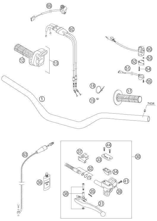 Náhled schématu HANDLEBAR, CONTROLS