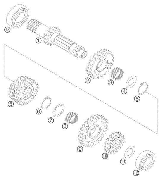 Náhled schématu TRANSMISSION I - MAIN SHAFT