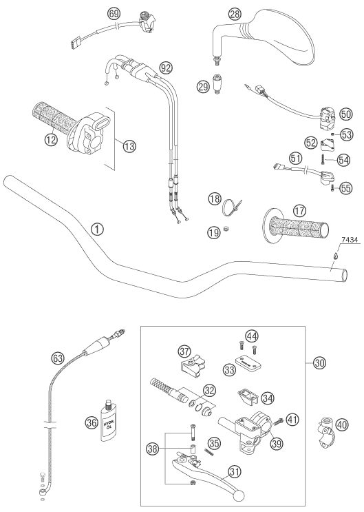 Náhled schématu HANDLEBAR, CONTROLS