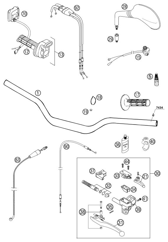 Náhled schématu HANDLEBAR, CONTROLS