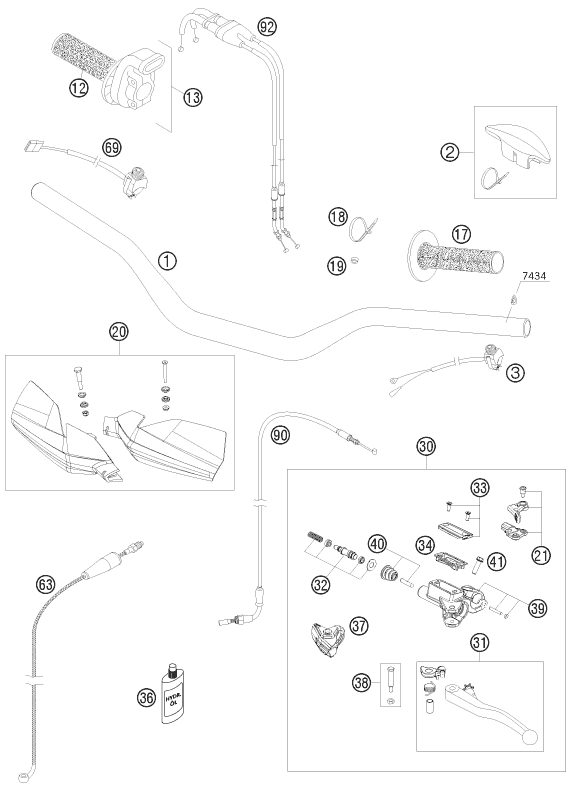 Náhled schématu HANDLEBAR, CONTROLS