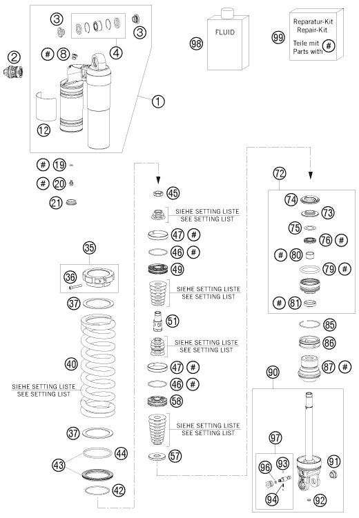 Náhled schématu SHOCK ABSORBER DISASSEMBLED