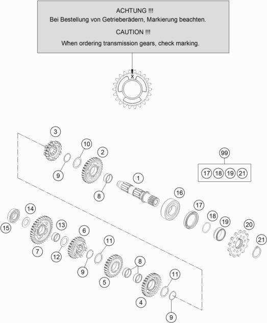 Náhled schématu TRANSMISSION II - COUNTERSHAFT