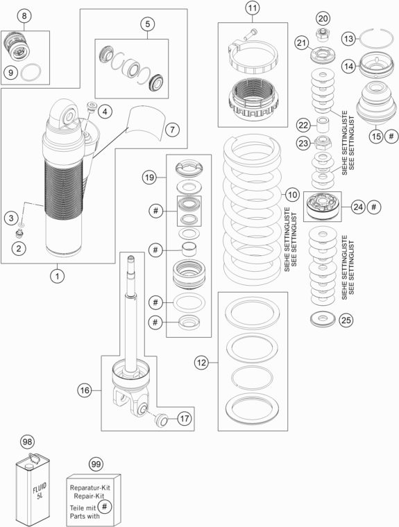 Náhled schématu SHOCK ABSORBER DISASSEMBLED