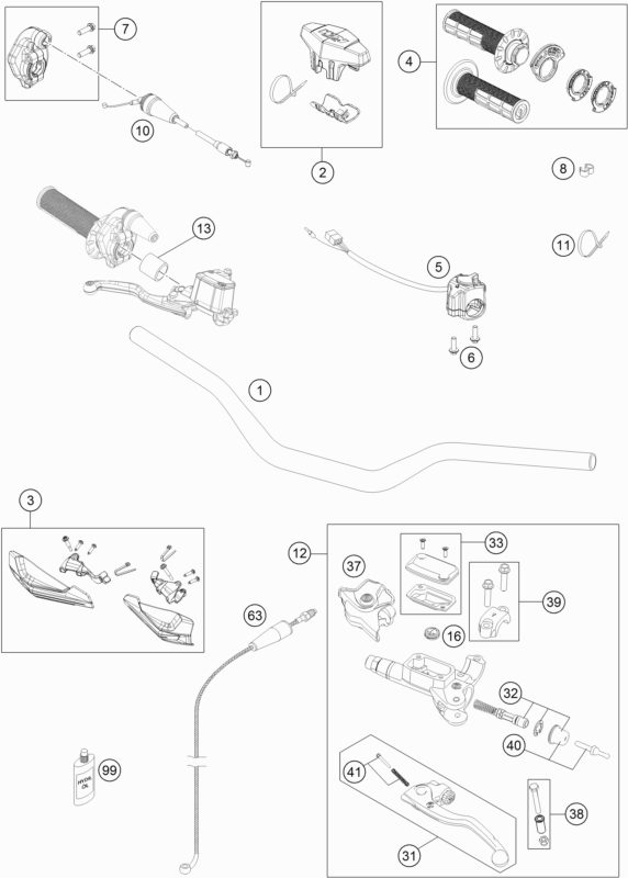 Náhled schématu HANDLEBAR, CONTROLS