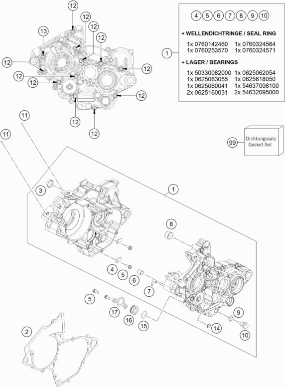 Náhled schématu ENGINE CASE