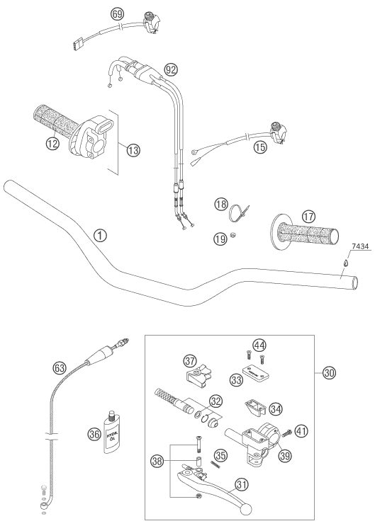 Náhled schématu HANDLEBAR, CONTROLS