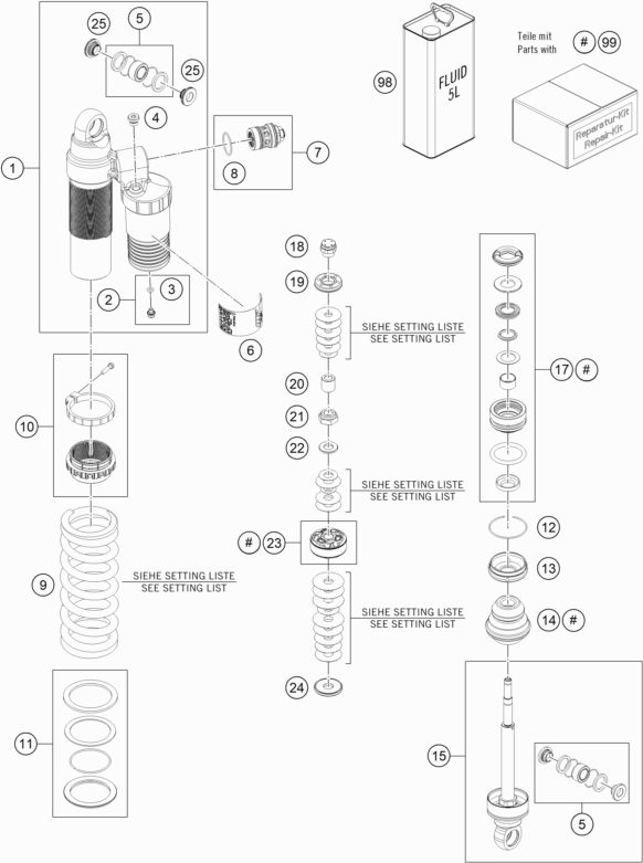 Náhled schématu SHOCK ABSORBER DISASSEMBLED