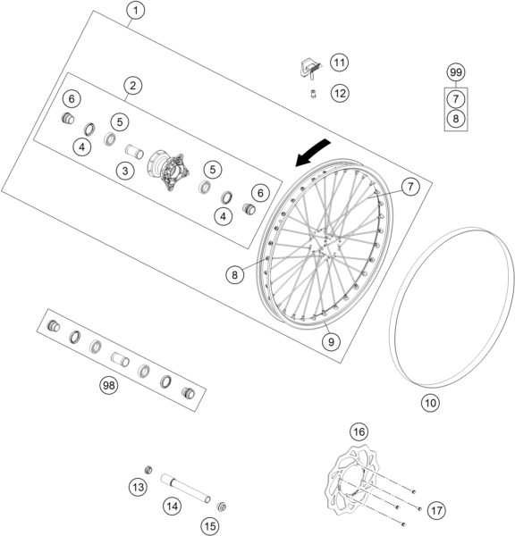 Náhled schématu FRONT WHEEL