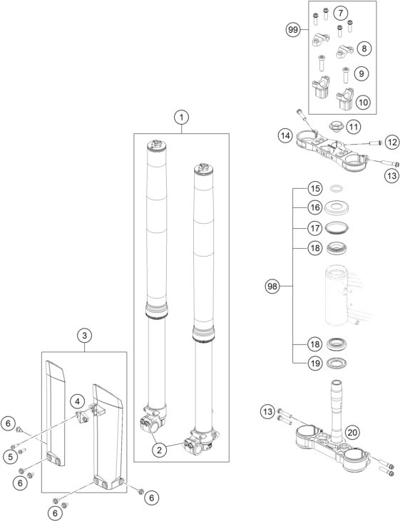 Náhled schématu FRONT FORK, TRIPLE CLAMP