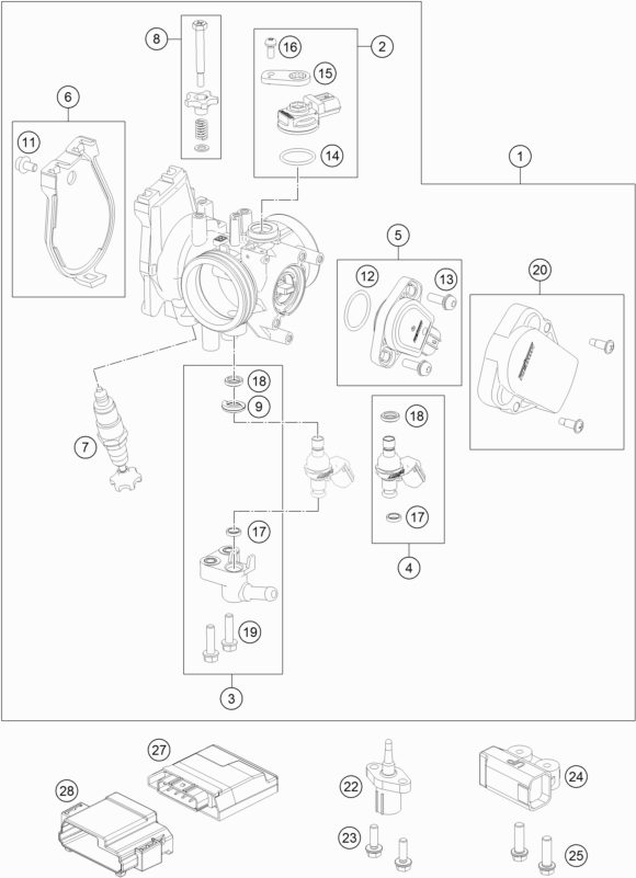 Náhled schématu THROTTLE BODY