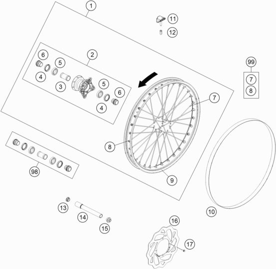 Náhled schématu FRONT WHEEL