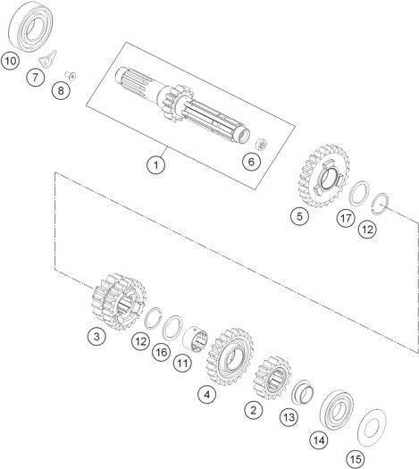 Náhled schématu TRANSMISSION I - MAIN SHAFT