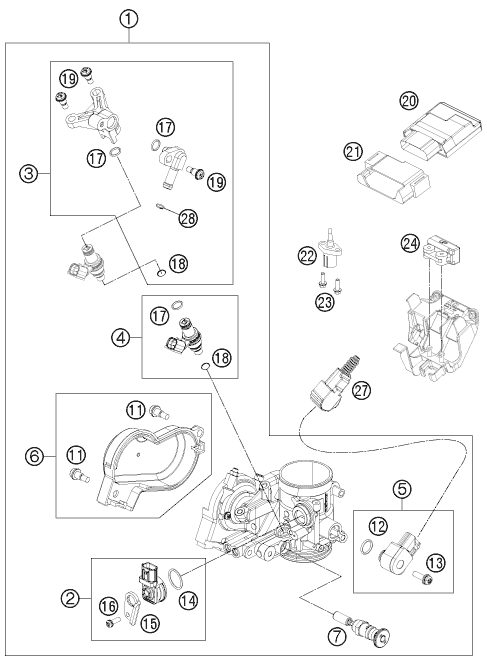 Náhled schématu THROTTLE BODY