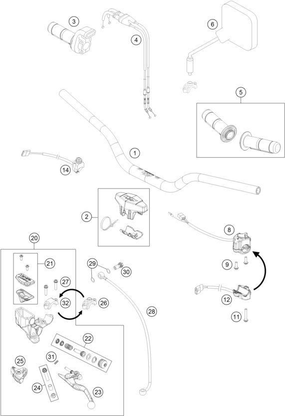Náhled schématu HANDLEBAR, CONTROLS