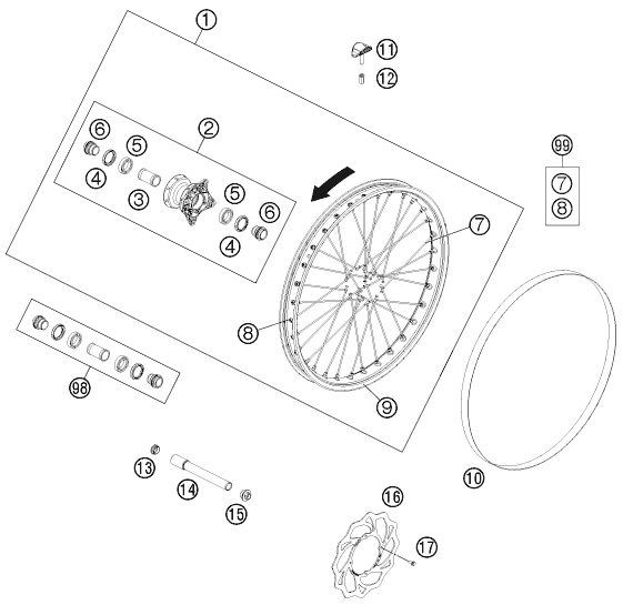 Náhled schématu FRONT WHEEL