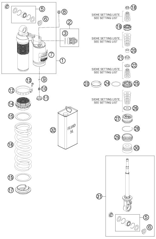 Náhled schématu SHOCK ABSORBER DISASSEMBLED