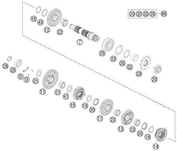 Náhled schématu TRANSMISSION II - COUNTERSHAFT