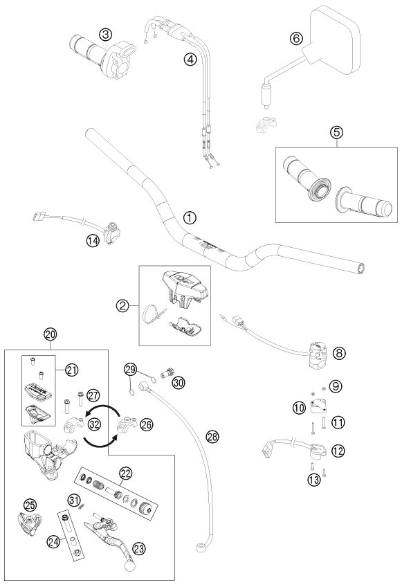 Náhled schématu HANDLEBAR, CONTROLS