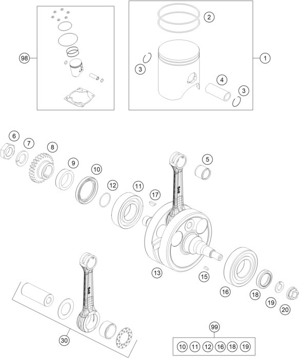 Náhled schématu CRANKSHAFT, PISTON