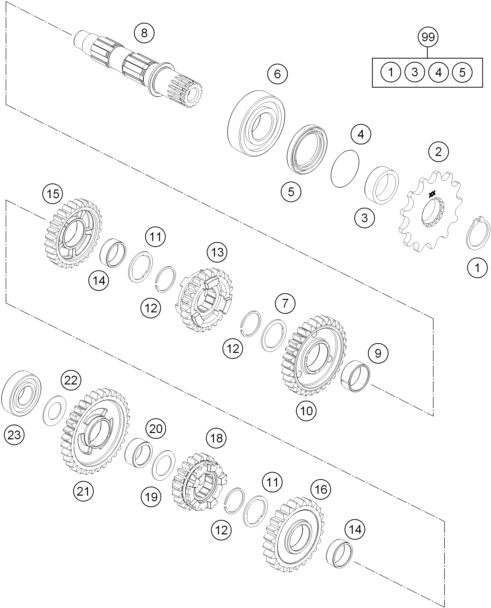 Náhled schématu TRANSMISSION II - COUNTERSHAFT