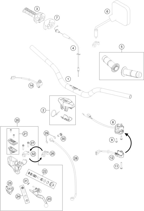Náhled schématu HANDLEBAR, CONTROLS