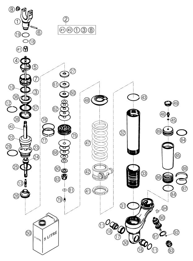 Náhled schématu SHOCK ABSORBER DISASSEMBLED