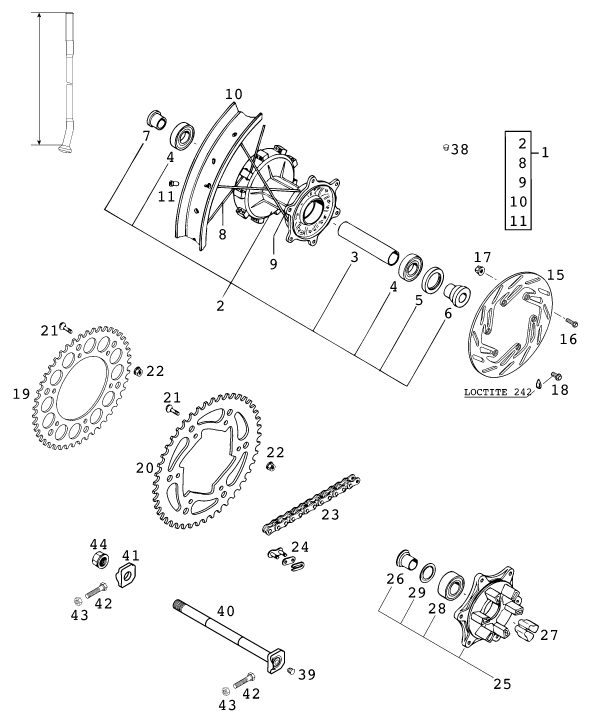 Náhled schématu REAR WHEEL