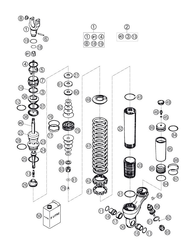 Náhled schématu SHOCK ABSORBER DISASSEMBLED
