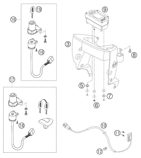 Náhled schématu INSTRUMENTS / LOCK SYSTEM