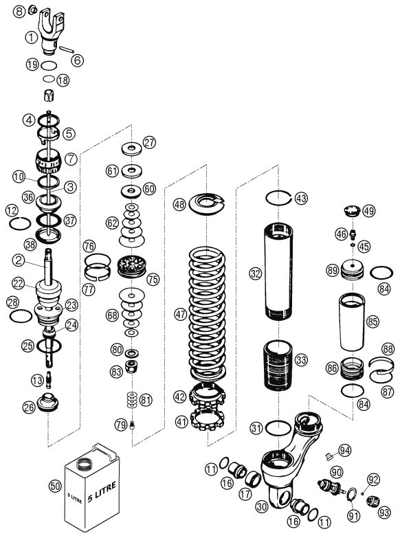 Náhled schématu SHOCK ABSORBER DISASSEMBLED
