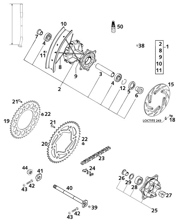 Náhled schématu REAR WHEEL