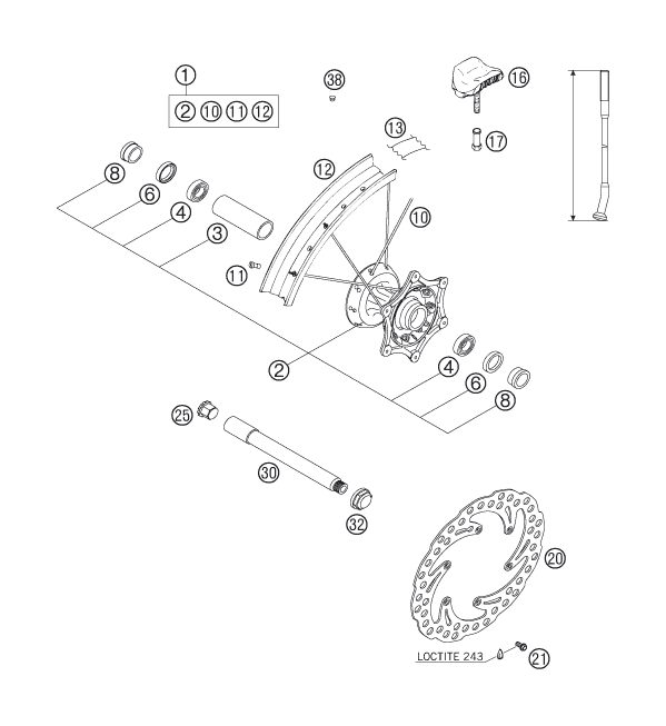 Náhled schématu FRONT WHEEL