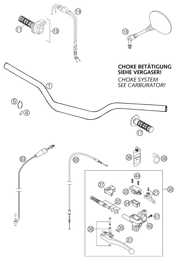 Náhled schématu HANDLEBAR, CONTROLS