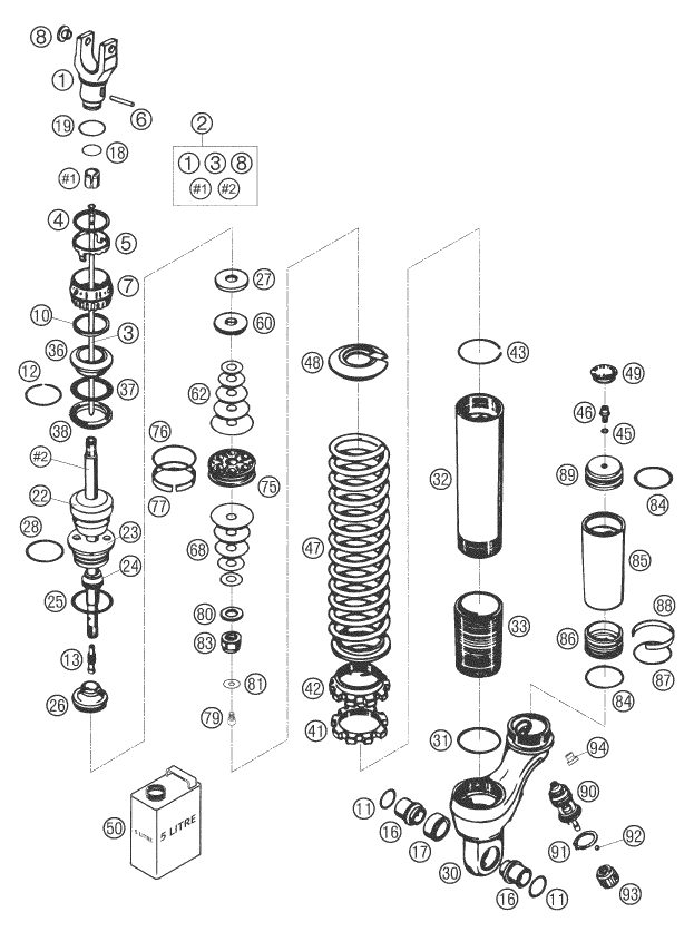 Náhled schématu SHOCK ABSORBER DISASSEMBLED