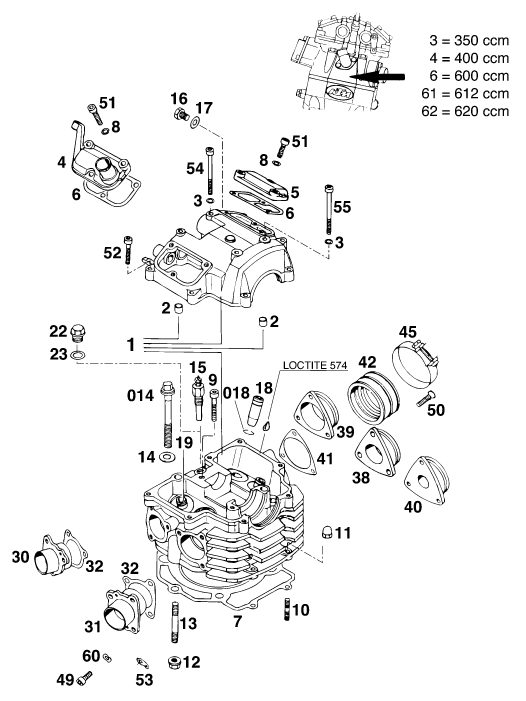 Náhled schématu CYLINDER HEAD