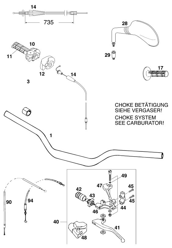Náhled schématu HANDLEBAR, CONTROLS