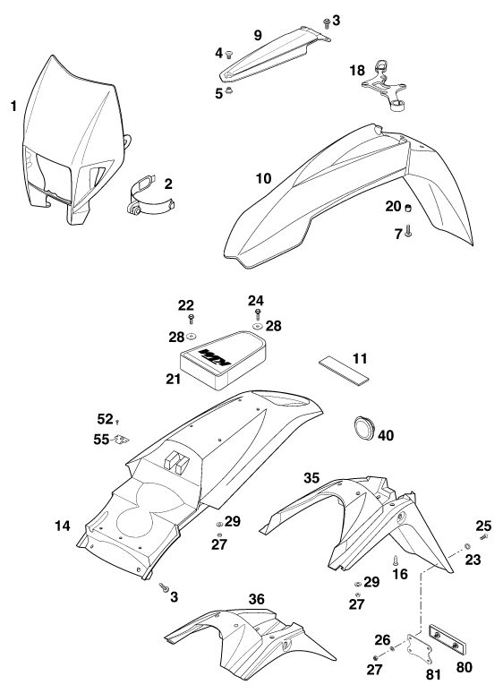 Náhled schématu MASK, FENDERS