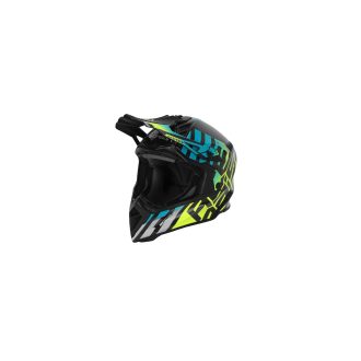 přilba STEEL CARBON 22-06 modrá/fluo žlutá vel. L