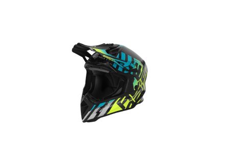 Foto - přilba STEEL CARBON 22-06 modrá/fluo žlutá vel. L